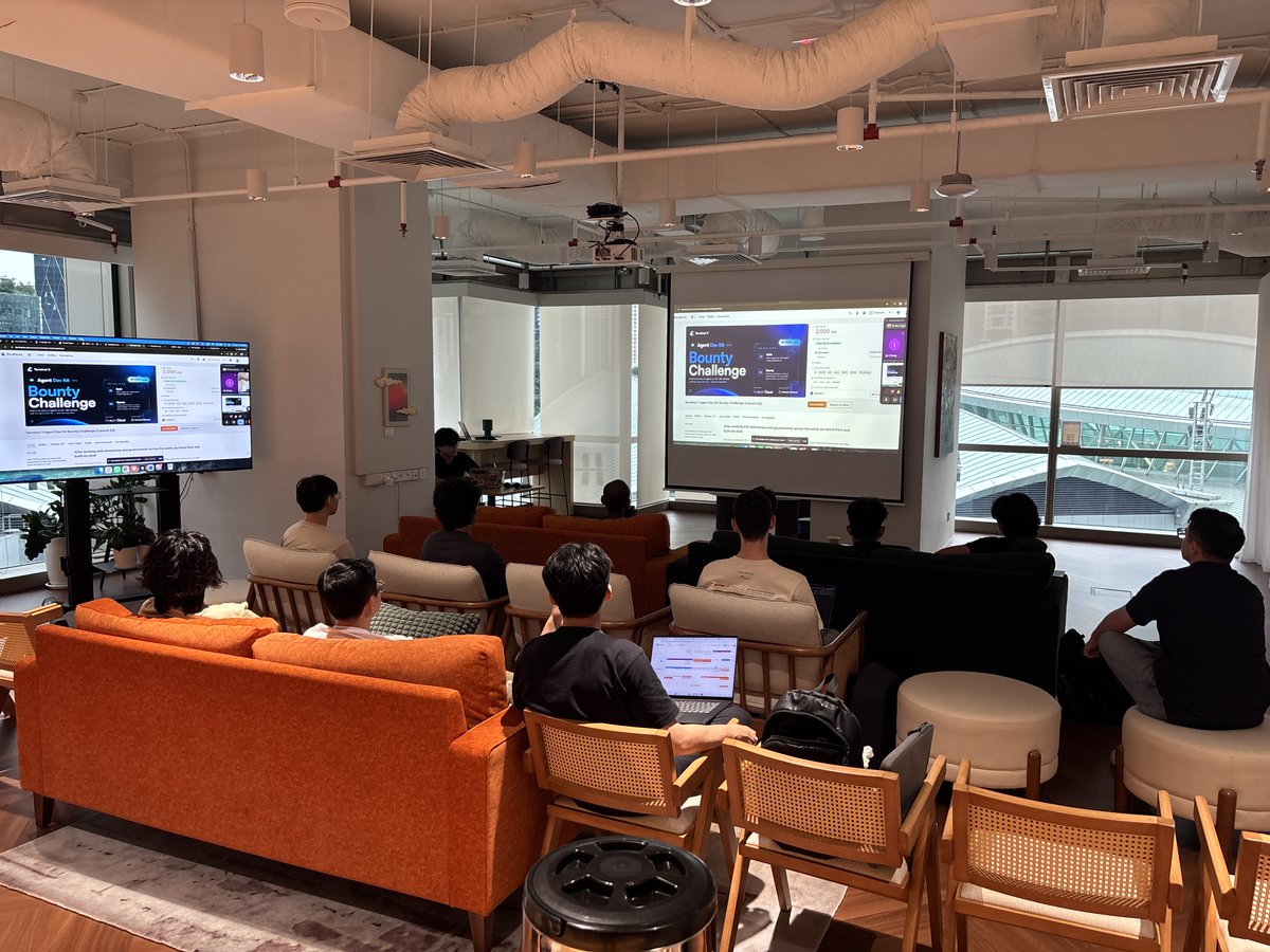 terminal3io's tweet photo. Keeping the global T3 Enclave developer meetup series going 😎 This time in Kuala Lumpur Malaysia  🇲🇾

@_shi_weii & @KrackedDevs  taking devs from 0 to 1 learning how to secure fully autonomous workflows with @terminal3io  Agent Dev Kit - with a full end to end travel agent booking demo