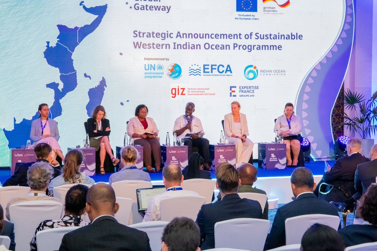 EFCA_EU's tweet photo. 🎣Western Indian Ocean in focus at @OurOceanOOC
In Mombasa, we joined partners for the launch of #SWIOP, a €60M EU Global Gateway initiative supporting stronger ocean governance and cooperation at sea.
We contribute by strengthening capacities to prevent & combat #IUUFishing. https://t.co/XIUv6eVzXR