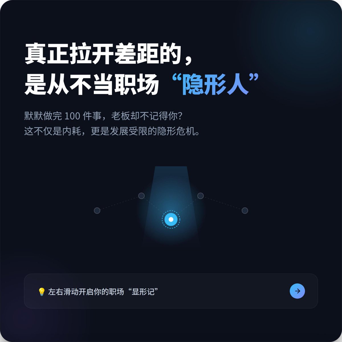 starglobalMY's tweet photo. 在职场上，没有能见度，你的努力在别人眼里就等于零。

💡 送你一套“悄悄显形”的实操指南（狠狠逆袭）

📢 今日职场练习： 下一次开会，试着把你的座位往前挪两排，或者第一个开口发言！

你在职场上是个“隐形人”吗？你觉得最难突破的一点是什么？欢迎在评论区聊聊👇

#职场干货 #职场成长 #向上管理 https://t.co/oJUfjR6kfY