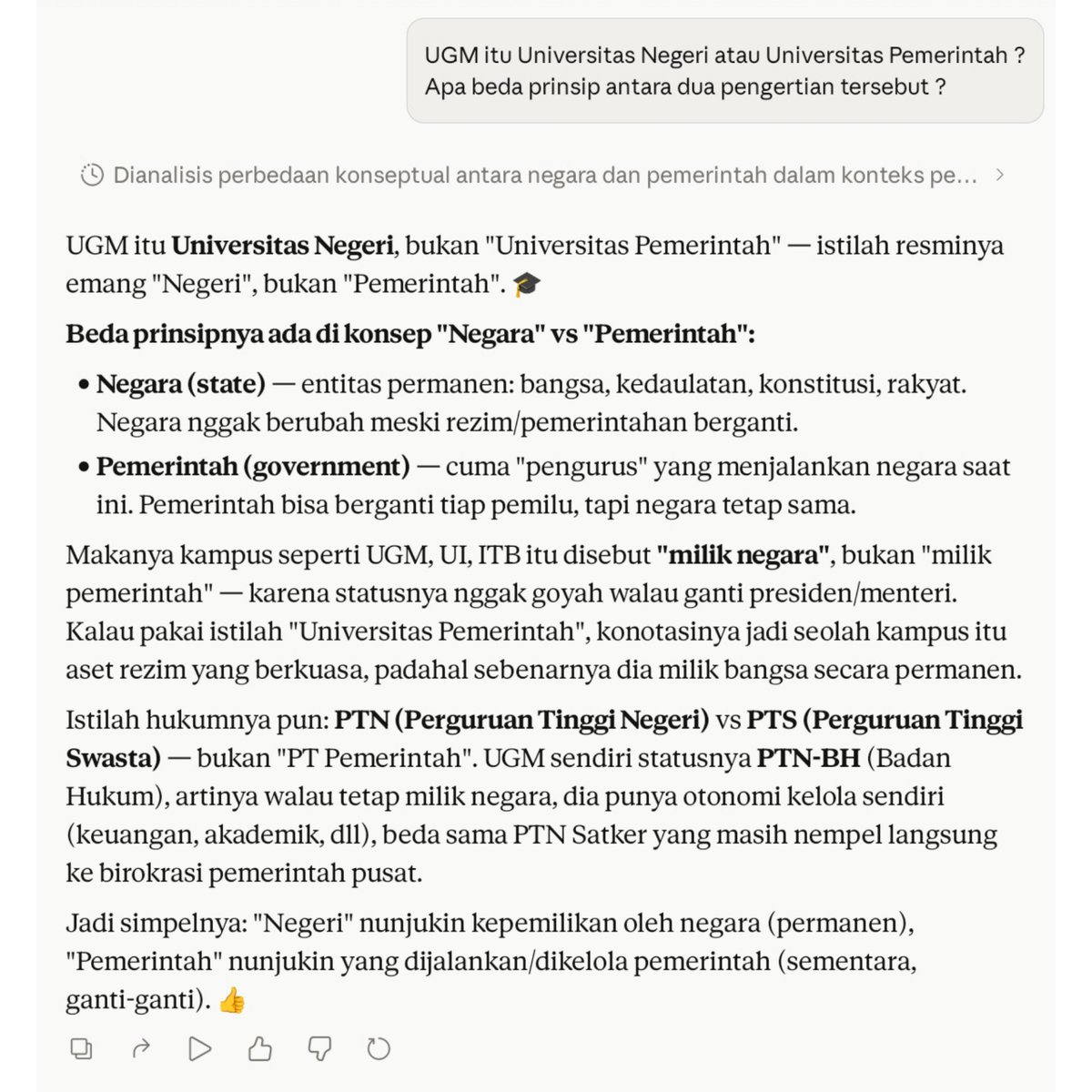Sigma3571's tweet photo. @tekarok007 Ada pemahaman yg keliru sejak awal :
UGM itu PTN alias Perguruan Tinggi #Negeri
#Bukan PTP atau Perguruan tinggi #Pemerintah 
Penjelasan lengkapnya bisa simak ket. brikut ini ...
   🥰 https://t.co/xjtgGxjgjI