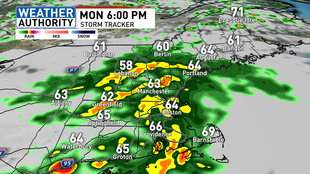 EmilyWGME's tweet photo. #bostonbound πβοΈ
Increasing clouds throughout Monday across #Boston with highs in the middle 70s. Showers develop towards the second half of the day, impacting the evening commute. Expect heavy rain at some times. #MAwx #NewEngland https://t.co/tGUjrUgDge
