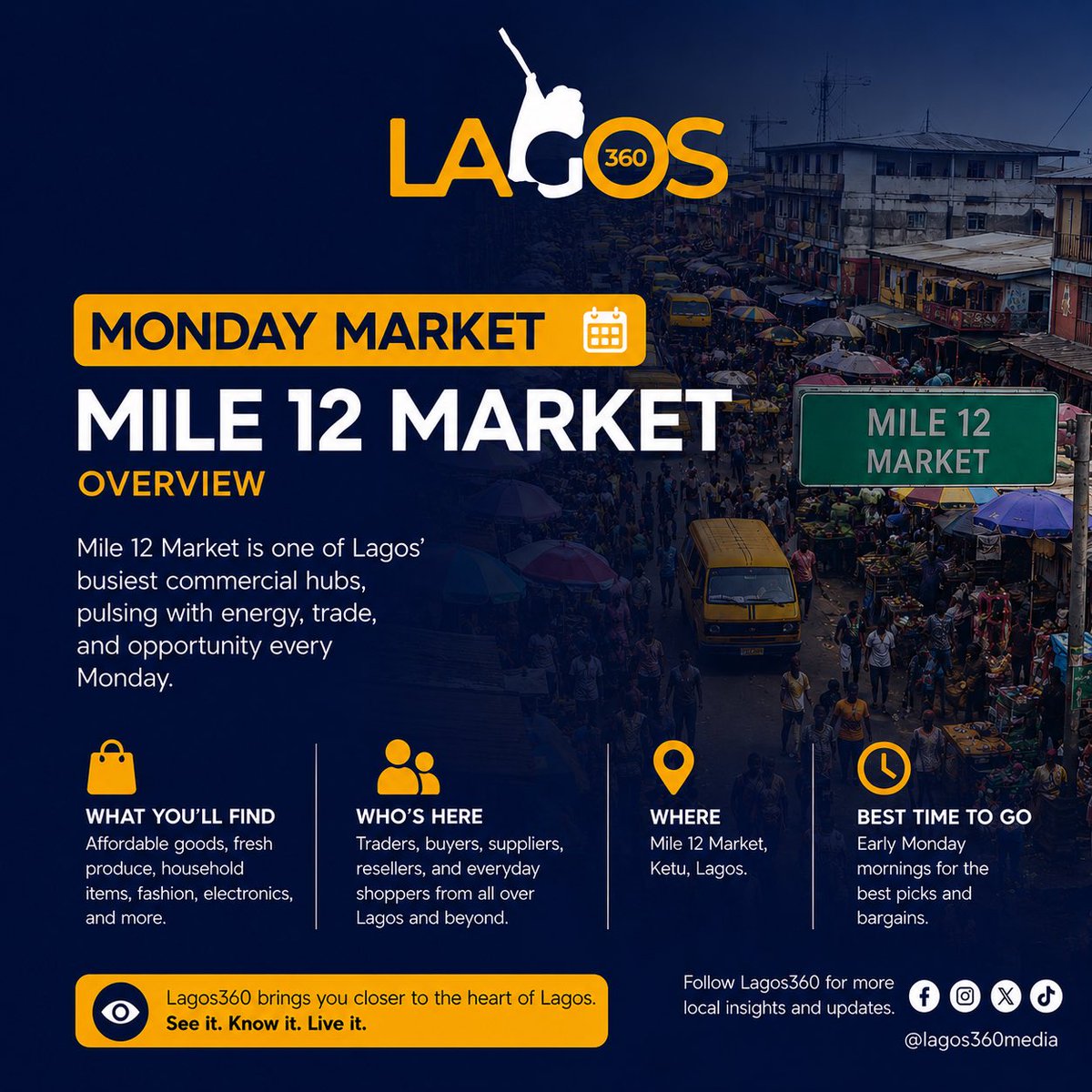 Lagos360_'s tweet photo. MONDAY MARKET 
An overview of Mile 12 market 

Follow @Lagos360Media for more market updates.

#MondayMarket #Mile12Market #Lagos360 #LagosMarkets #MarketUpdate https://t.co/pkg0h8IfRP