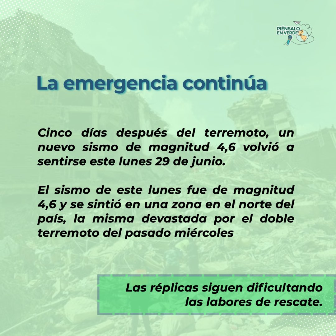 piensalo_verde's tweet photo. 1/3 🇻🇪💔 La emergencia en Venezuela continúa. Mientras siguen las labores de rescate tras los terremotos y un nuevo movimiento sísmico. Al menos 1450 fallecidas, 3.238 heridos,680.000 de niños en condiciones de vulnerabilidad y ¿animales? #VenezuelaNoEstáSola https://t.co/sVuYQ0duNV