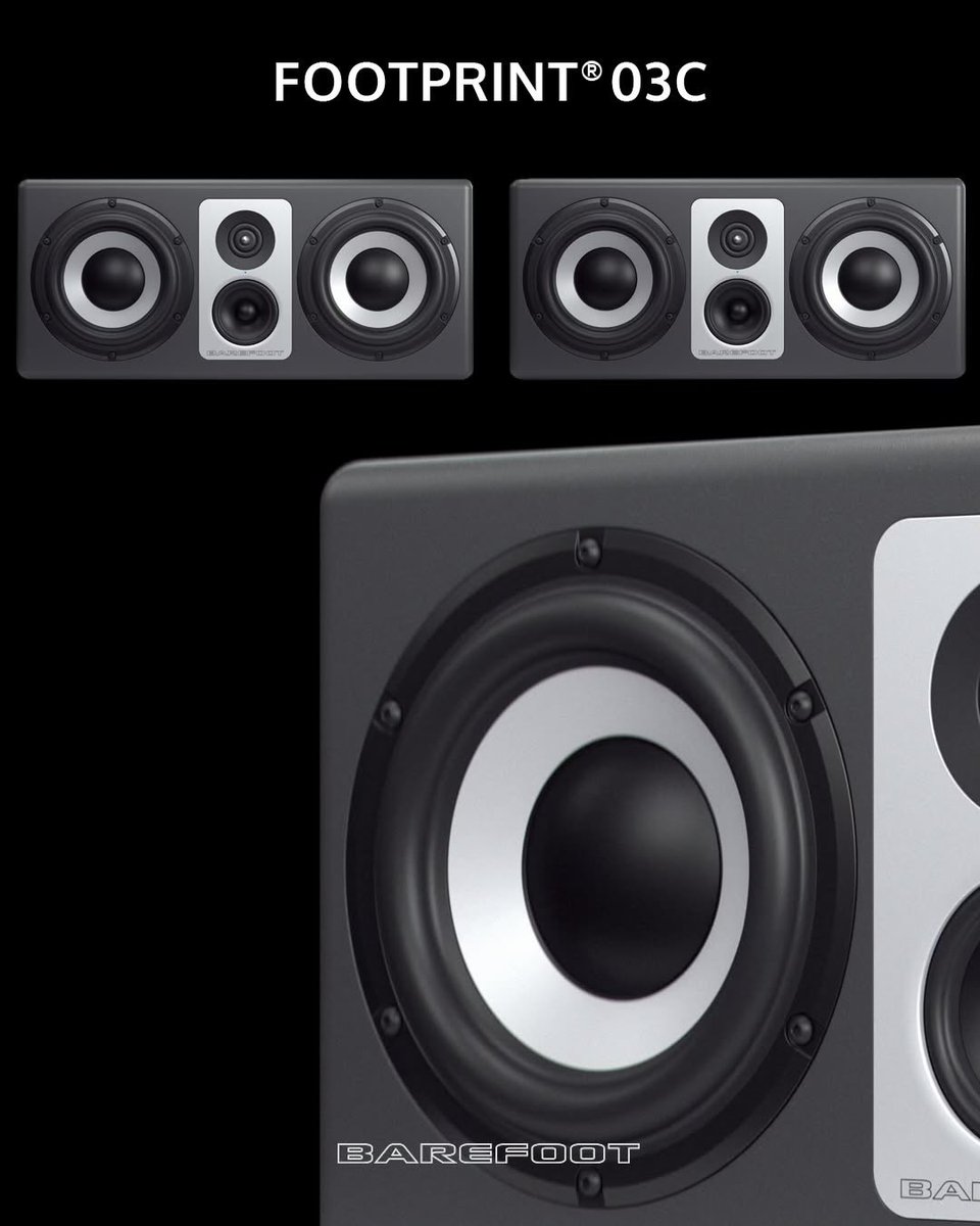 BarefootSound's tweet photo. The Footprint®03C tri-amplified, 3-way active monitor features a pair of 6.5″ aluminum-cone woofers.
🔈 https://t.co/bfh1DFD2AL
#BarefootSound #Footprint03C #StudioMonitors #RecordingStudio #MusicProduction https://t.co/Dz1V1yYu2C