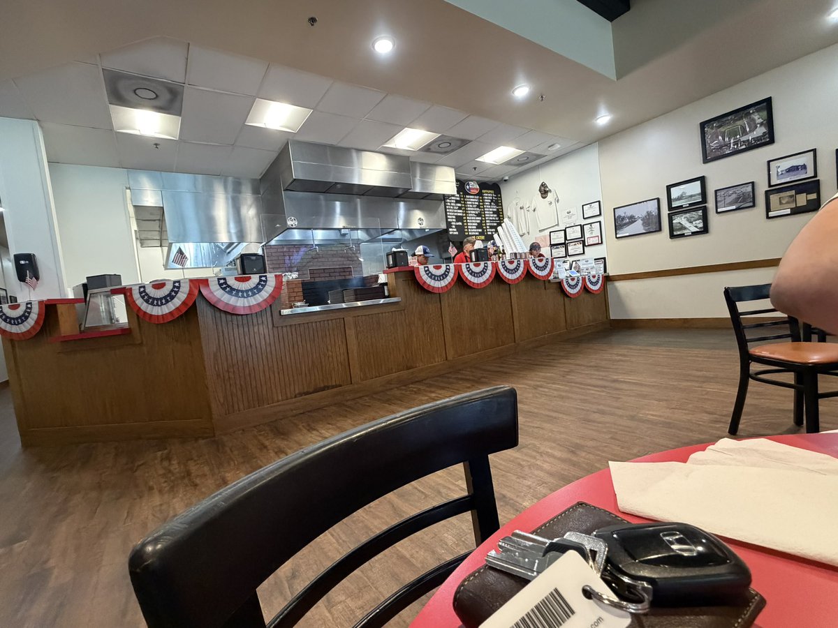 bryanfilker's tweet photo. Stop 6: 

featuring guest eater @alrousan95 

Goff’s Hamburger

3033 Mockingbird LN Dallas TX

Distance to Weber: 
.1 miles if that (walking distance)

SMU decor: 
Yes! Walking history museum of SMU (pre-death penalty heavy) would love to see some modernization efforts! 

Time from order to receiving food:
6 mins flat 

Cost: 
$10.44 ($9.65+ tax) 

Experience: walking distance from Weber, first and foremost the smell of the grill 🔥 SMU memories line the walls, solid customer service. Food came out in a good time, fresh grilled burger (you can see the grill marks on the burger), not a smash burger!! Tasty burger, well seasoned you can taste the difference of being cooked on the open flame. Main knock... and I think we can see this one coming, the cold shredded cheese on top. They refuse to melt the cheese don’t even ask 😅 I’m not 100% why they take this stance, maybe one day I’ll get an answer. Good burger, good amount of SMU memorabilia, decent price point, in the future on the half price after 5pm on Tuesday’s that is the move. 

Guest Eater Comments: 
The burger was cooked a medium temperature which brought out the flavor of the meat and condiments, but sprinkled cheddar cheese is interesting to say the least, no my preference but it’ll do. The restaurant is decorated with old school SMU and Highland Park memorabilia marketing itself a staple of the community. Solid experience, solid burger, and a solid location. 3.75/5

Grade: 
4.0 👅 out of 5.