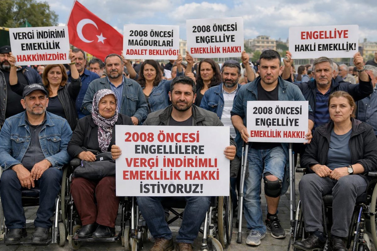 ercan001982's tweet photo. @emeddernegi Engelli vatandaşlar yıllarca çalıştı, primini ödedi, devletin belirlediği kurallara güvendi. Sonradan değişen uygulamalar nedeniyle  Vergi indiriminden emeklilik hakkımızı  kaybetmek istemiyoruz Lütuf değil, hakkımızı talep ediyoruz. #EngelliEmeklilik 
Engelli #VatandaşZorda https://t.co/I5wZ2x2oVD