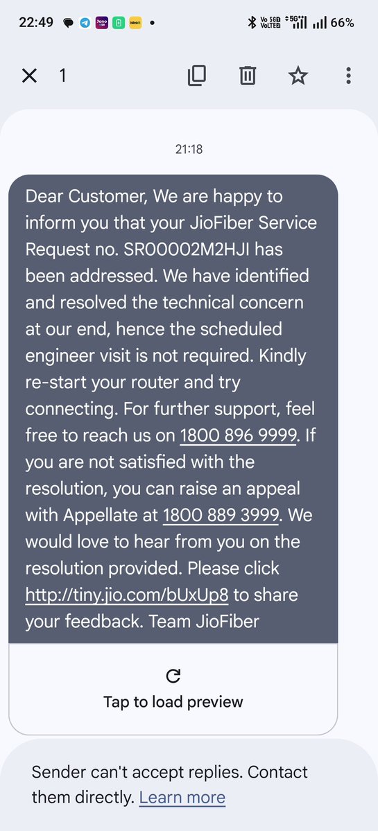 itsashishjain's tweet photo. @JioCare @jiocare @JM_Scindia @DoT_India  Closed my Complaint without resolved issue.. what a worst service https://t.co/6XXqqTdHiE