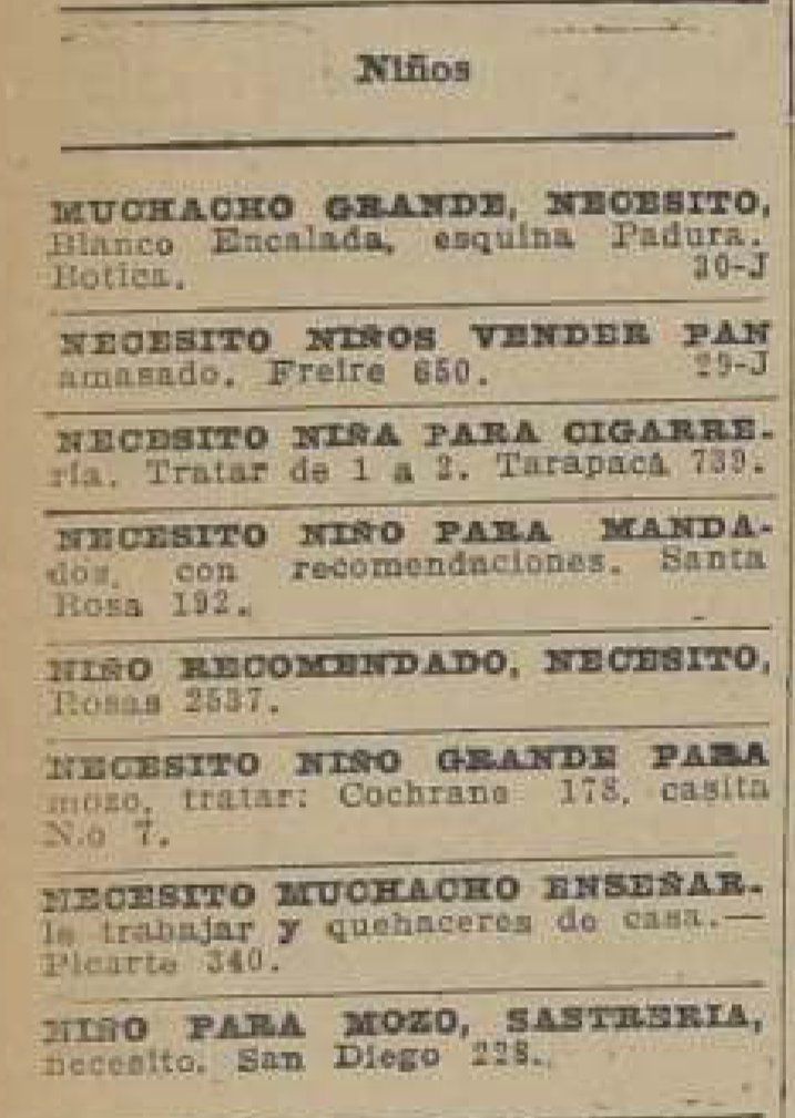 fotohistoriacl's tweet photo. Un día como hoy, hace 100 años, en La Nación empresarios piden niños para trabajar: https://t.co/KSa5J9iR57