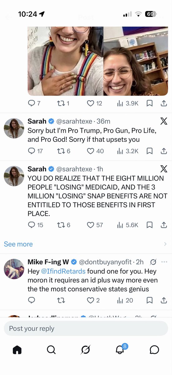 Princesschunk15's tweet photo. @sarahtexe This is an enemy trying to sew division. They say pro trump and act as a leftist . https://t.co/PQby6etQ1C