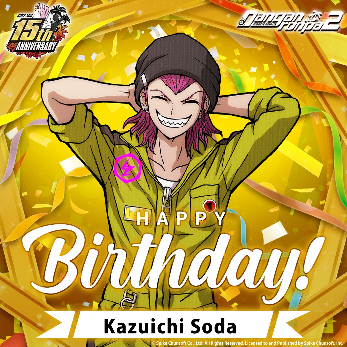 SpikeChunsoft_e's tweet photo. Today's Kazuichi Soda's birthday! 🥳 Happy birthday to the Ultimate Mechanic! 🔧
(VA: @kylehebert )

Pre-order #Danganronpa2x2
https://t.co/NVpt7H1d1m https://t.co/CsgHqQoZqm