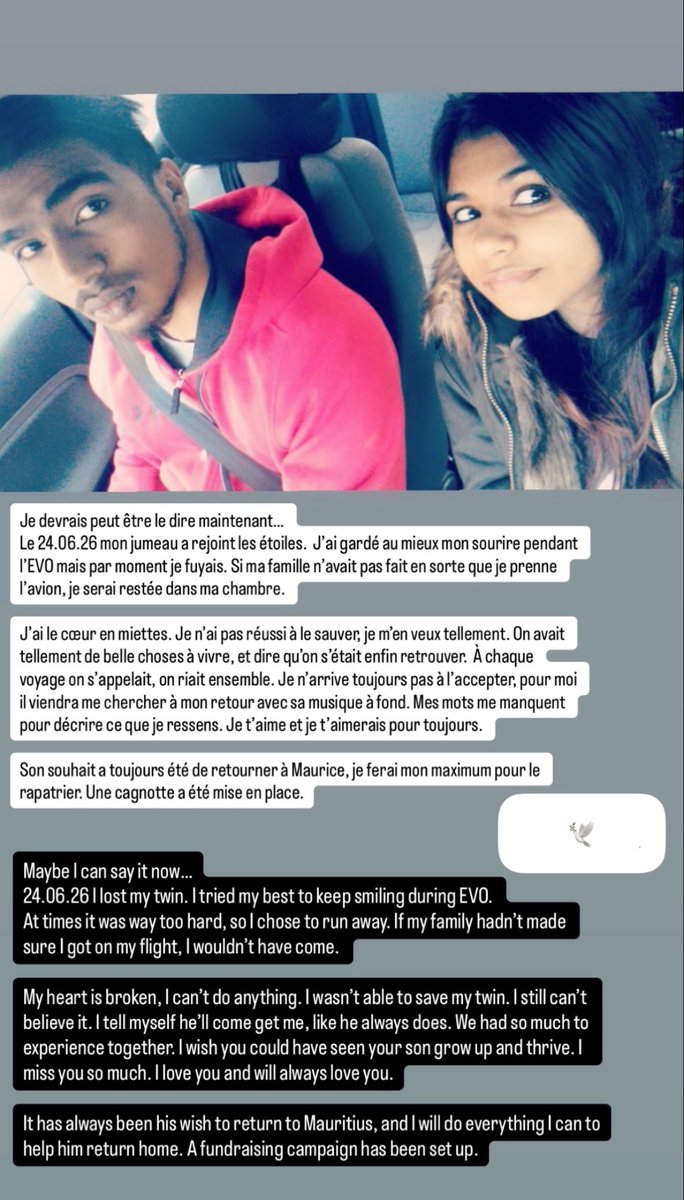 Yuki_Pika_'s tweet photo. Les mots me manque pour décrire ma douleur. Garder ce faux sourire tout le week-end était une épreuve éprouvante.

On avait tant de choses à vivre, je me sens vide.
Je te promets de prendre soin de maman et de ton fils.
Je t’aime et je t’aimerais pour toujours.

Il est tant  pour moi de rentrer, de tout gérer et de remplir mon rôle de jumelle. 

Le lien pour accomplir son souhait se trouve ici :
https://t.co/8JaLY0033r

Merci à ceux qui ont pris le temps de me lire.