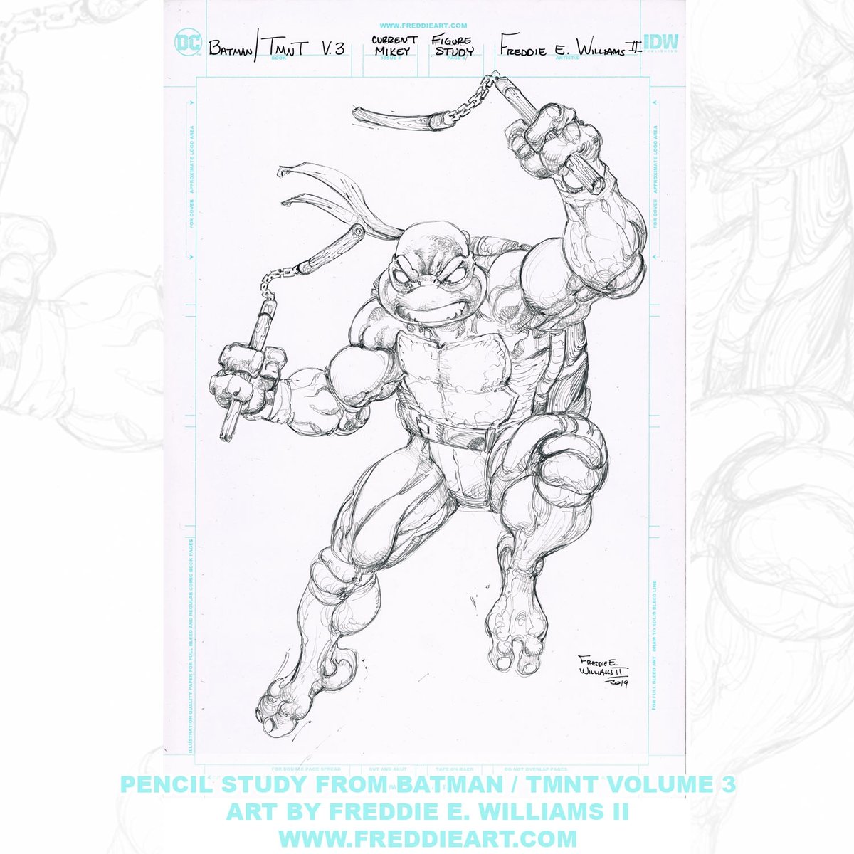 Freddieart's tweet photo. Pencil study from Batman / TMNT Volume 3
Let me know who you’d like to see me sketch in the comments below!
If you’re into this kind of sketch work, check out the original art section of my website: https://t.co/7j5EwIdcsj https://t.co/g8zDsW2LY5 https://t.co/Fqu0YNHeBD