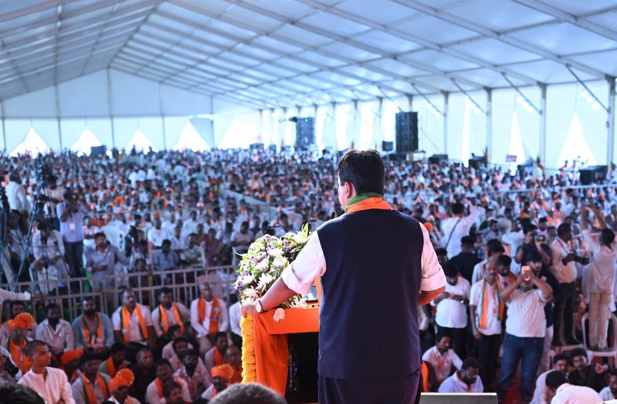 BJP4India's tweet photo. BJP National President Shri @NitinNabin addressed Booth Presidents and Office Bearers of the United Warangal District, reaffirming that the strength of the BJP lies in its dedicated karyakartas. https://t.co/zO4tdbN4Er