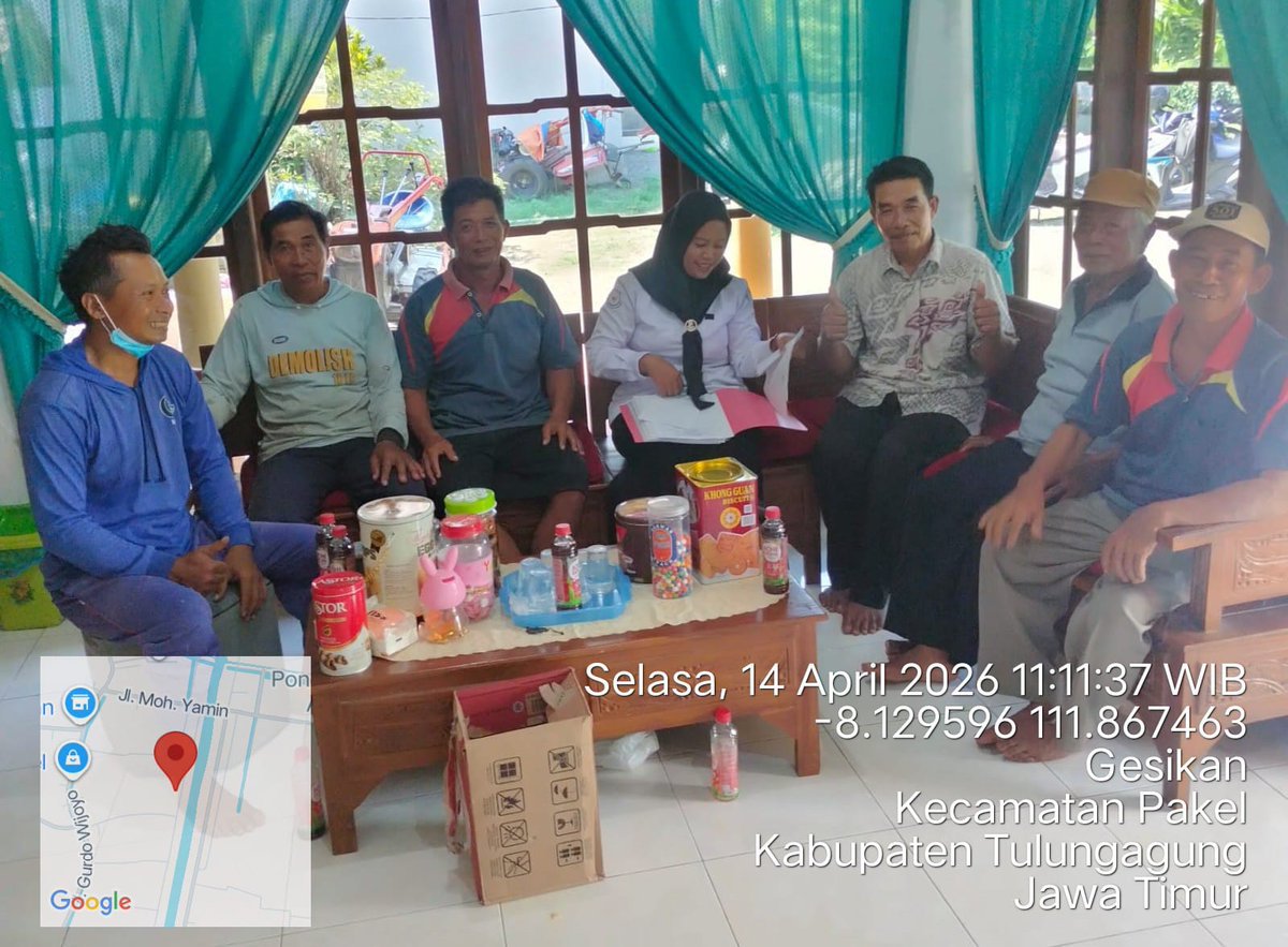 ingditameyer's tweet photo. Selasa (14/04/2026), Ing Dita Meyer O, Luhkan Kab. Tulungagung, di Pokdakan Ngaglik Jaya, Desa Gesikan, Kec. Pakel, Akses informasi program KKP mengenai pembersihan sampah plastik di sekitar aliran sungai oleh pembudidaya ikan @bppsdm_kp @bppsdm_pusluhkp @bppsdm_bp3bwi @LuhkanTLA https://t.co/nMv8a4YvKO
