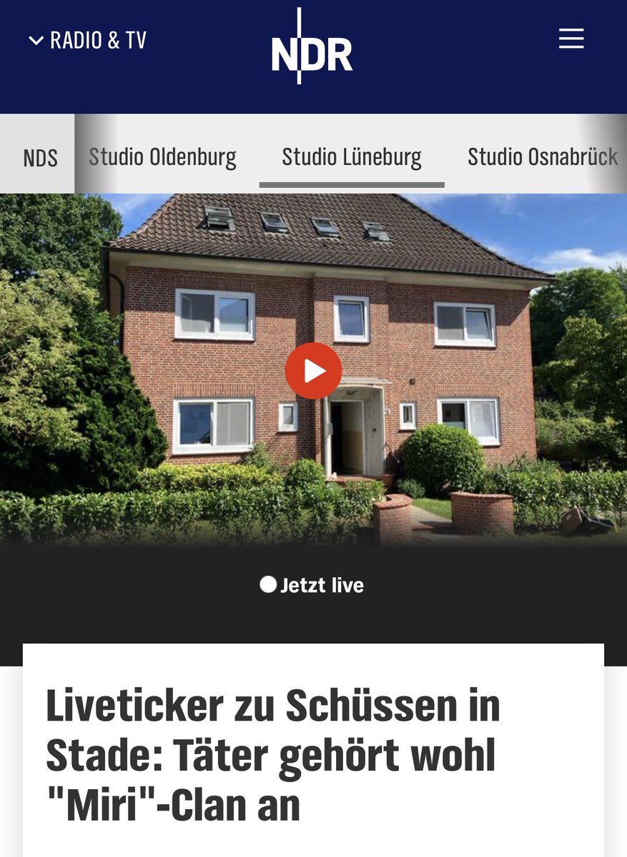 Georg_Pazderski's tweet photo. TÄTER AUS DEM MIRI-CLAN?

Opferzahl nach der Bluttat in Stade auf 6 Tote gestiegen – mehrere Menschen schwer verletzt.

Der Täter soll Angehöriger des berüchtigten Miri-Clans sein. Eine der gefährlichsten kriminellen Großfamilien Deutschlands mit bis zu 3.500 Mitgliedern. https://t.co/VTY7sFGEyp