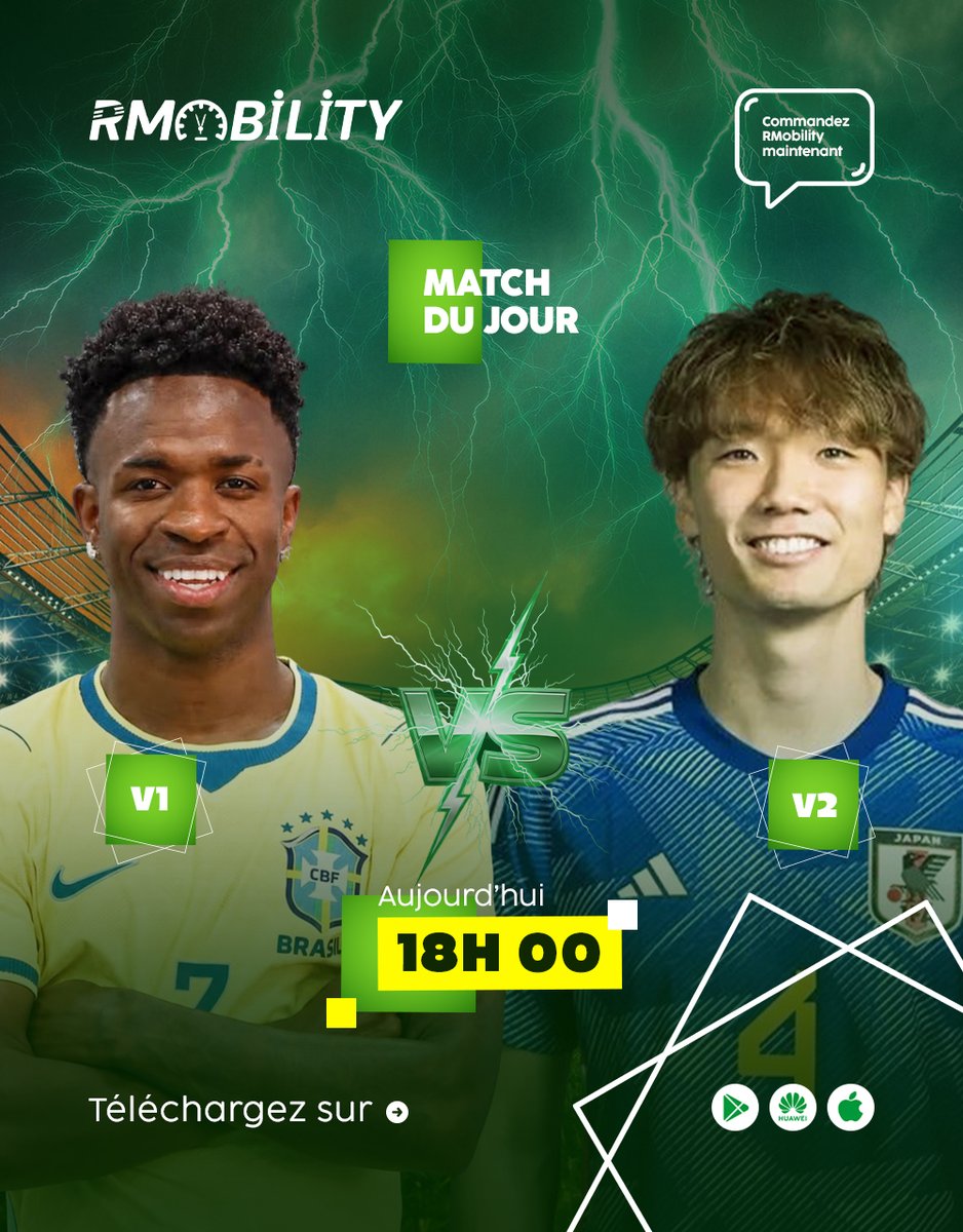 RMobility001's tweet photo. 🔥 PRONOSTIC DU JOUR ! 🔥
Le Brésil fera-t-il parler son expérience ou le Japon créera-t-il la surprise ? L'Allemagne confirmera-t-elle son statut de favorite, ou le Paraguay créera-t-il la surprise ?

#RMobility #CoupeDuMonde2026 #Brésil #Japon #Allemangne #Paraguay #Pronostic https://t.co/H3I0cyZROZ
