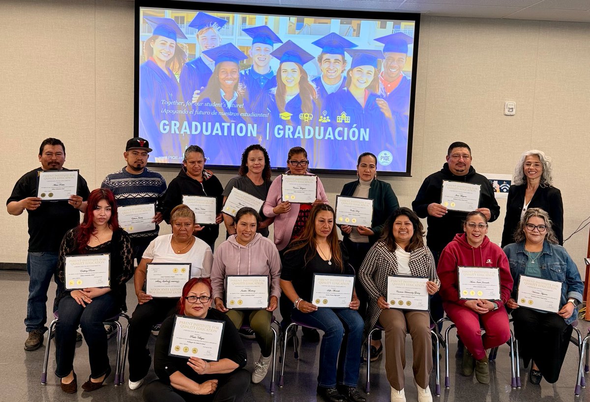 MCOE_Now's tweet photo. MCOE’s Alternative Education Department proudly celebrated the graduation of 11 parents from the Parent Institute for Quality Education (PIQE) program at Salinas Community School. Read the full story at https://t.co/YgMl9CiarA https://t.co/yyhCYX7a1H