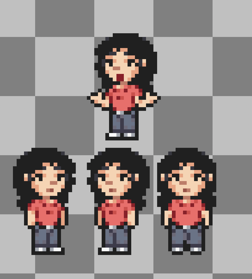 O_J_E_D_A_'s tweet photo. I might do 8 directions instead of just 4 #pixelart #indiedev https://t.co/WNzESuyTjJ