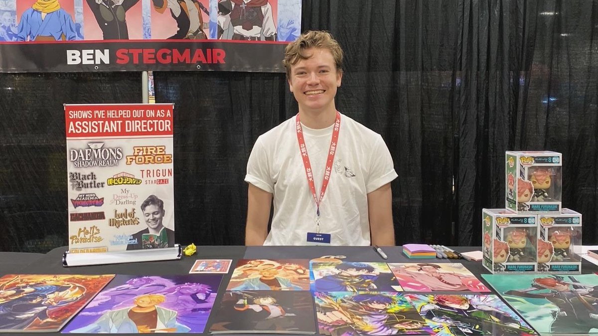 BStegmairVO's tweet photo. @boldmatsuri was a blast!

Thanks to all the #DaemonsoftheShadowRealm fans who came out! It really warms my heart to see how many people already love the show. ❤️ 

Also, so many Kaiju and Sentenced fans!

thanks to @BoldMatsuri &amp; @hawktalentbooking for setting it all up! https://t.co/CA8C6cSbFM