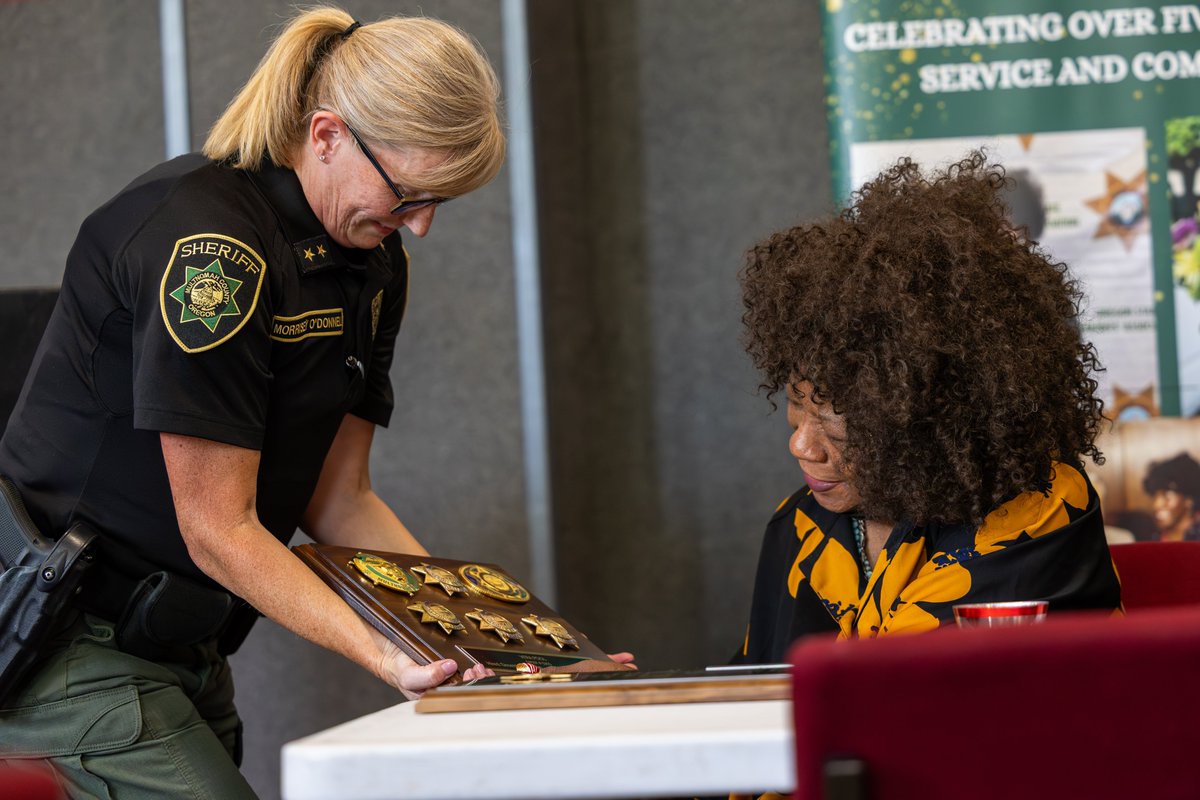 MultCoSO's tweet photo. We recently honored Corrections Chief Deputy Vera Pool at her retirement ceremony, marking the end of an extraordinary career that began in 1970.

For more than half a century, Chief Deputy Vera Pool served Multnomah County with distinction.

Her retirement marks the conclusion of an extraordinary 56-year career.

As a trailblazer, Chief Deputy Pool broke critical barriers for women of color in the corrections field.

Throughout her career, she mentored and inspired generations of public safety professionals. The profound impact of her mentorship was on full display at her recent retirement ceremony, where colleagues from across the nation traveled to Multnomah County to honor her tenure.

Please join the Multnomah County Sheriff’s Office in expressing our deepest gratitude to Chief Deputy Vera Pool for her 56 years of exemplary service.
