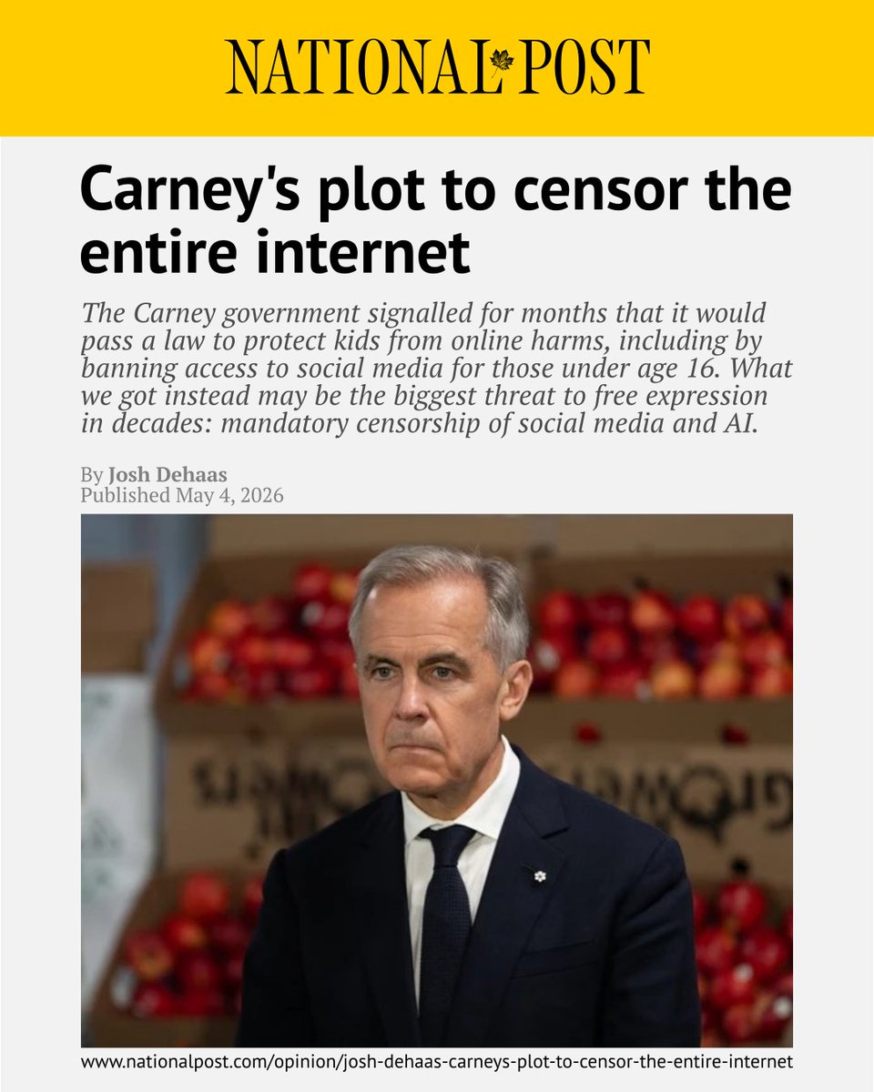 AndrewScheer's tweet photo. How do we protect kids online without losing basic privacy rights and freedom of speech?

Mark Carney thinks the answer is even MORE bureaucrats dictating what YOU can read and say on the Internet.

Only Conservatives will protect kids WITHOUT handing government unchecked power.

Have YOUR say at https://t.co/qYKChgAzek

#cdnpoli #CantTrustCarney