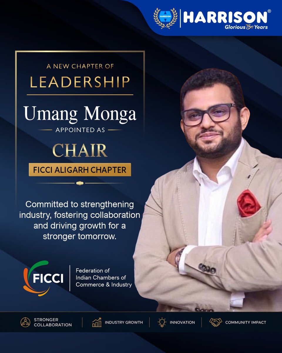 Harrison_Locks_'s tweet photo. A milestone achievement for Harrison Locks! 💼✨

Heartiest congratulations to our Chairman &amp; Group CEO, @UmangMonga , on being appointed as the Chair, FICCI Aligarh Chapter. 🎯

Here’s to inspiring leadership, building a stronger future for India’s industrial landscape. 🇮🇳🔒 https://t.co/u0OTkWuRDw