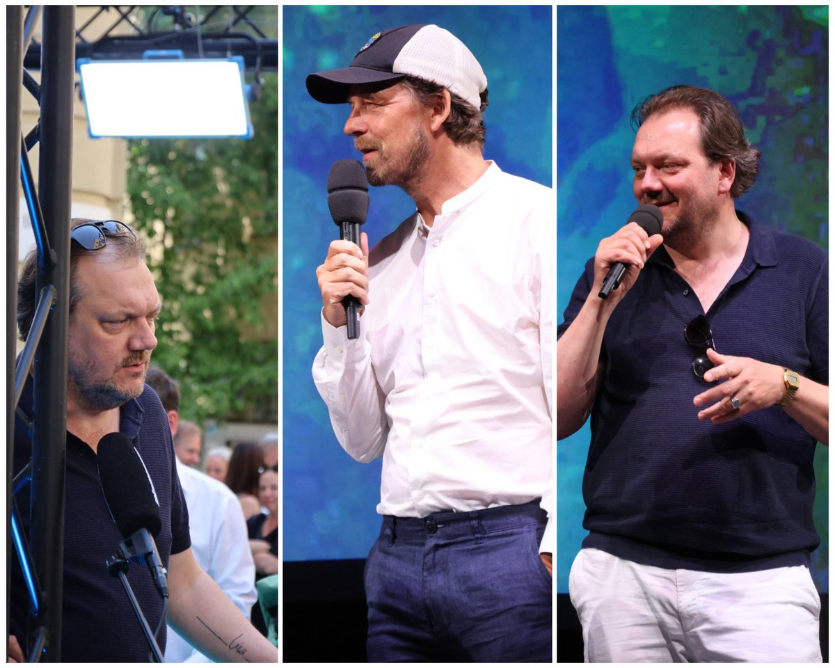 SingingLehrerin's tweet photo. Filmfest München #ffmuc Tag 2 (28.6.): Weltpremiere von SPAZIERGANG NACH SYRAKUS von Lars Jessen (in der Mitte). Sehenswert - nicht zuletzt aufgrund der perfekten Besetzung des Protagonisten mit Charly Hübner. https://t.co/TZq57oZrRG