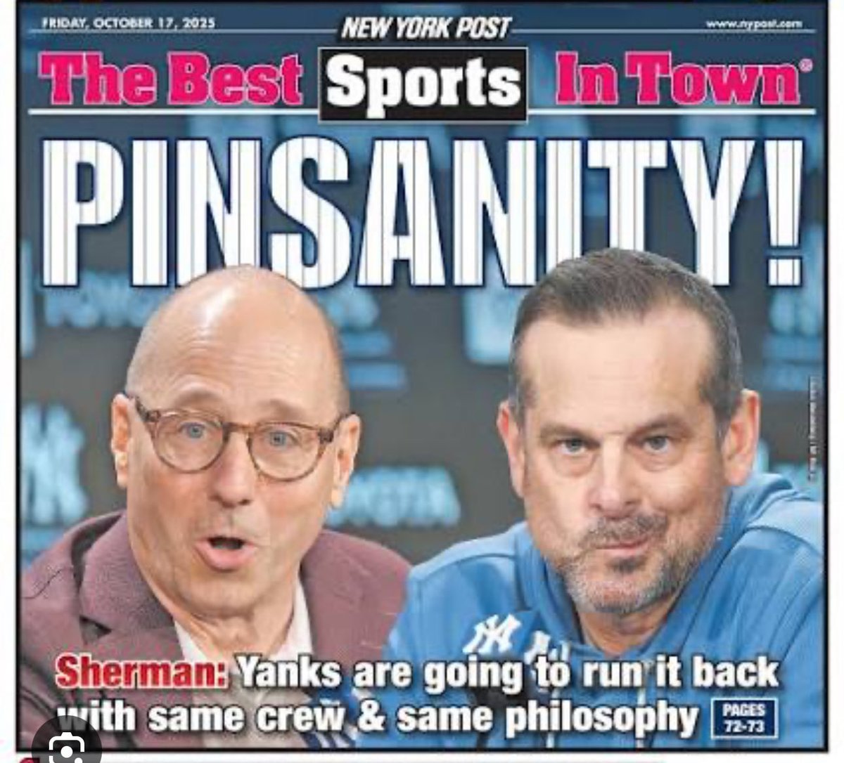 Richpr751's tweet photo. @CMacWFAN Here we go again.  Same old story!  Yankees have won 3 divisions since 2017.  The AL stinks and they still can’t be the best team.  Year after year of terrible rosters and Cashman still has a job.  They are the Yankees only in name.  Hal needs to sell! https://t.co/fCIlepf2ao