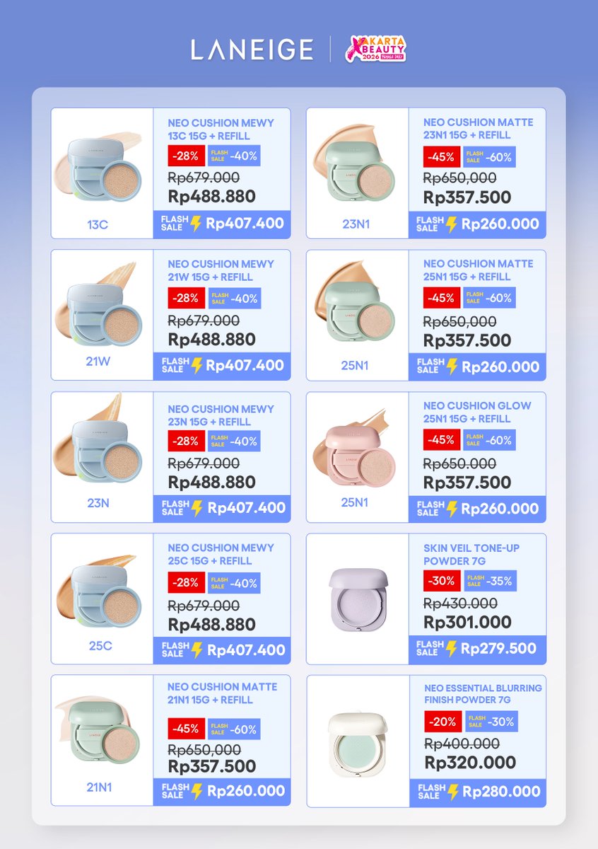 titipclaudy's tweet photo. OPEN JASTIP LANEIGE &amp; EMBRYOLISSE
@ JXB 2026
Discount up to 50% 

✅️fee jastip 3k-15k
✅detail harga di grup WA
❌ packing 3k (co 🍊)
📍Jakarta Pusat 

t jakarta x beauty jxb 2026 jastip jakarta jastip murah https://t.co/yk9IMt630Q