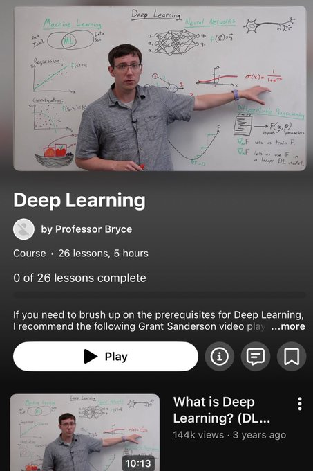 AI_Anamika's tweet photo. This guy literally dropped 26 incredible videos on Deep Learning.

One of the best learning resources online, and it’s completely free. https://t.co/Mu0cALPW3y