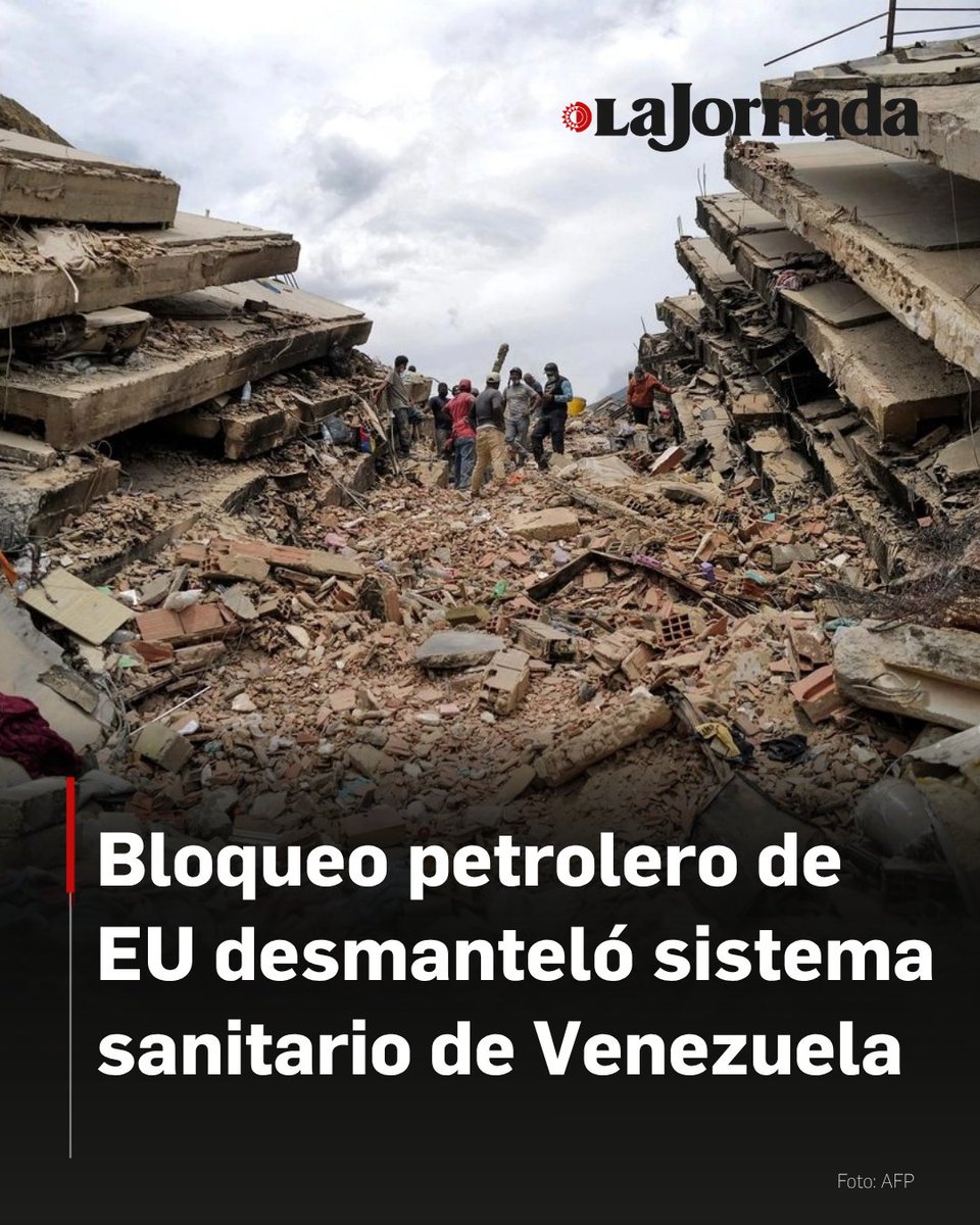 lajornadaonline's tweet photo. A pesar de las narrativas iniciales que señalaban un colapso absoluto en los servicios sanitarios tras el doble sismo en Venezuela, reportes sobre el terreno indican que los 15 hospitales públicos de Caracas operan bajo un esquema de contingencia controlado, complementado por la activación inmediata de un centenar de clínicas privadas que brindan atención gratuita coordinada por el Estado.

El viceministro de Políticas Antibloqueo de Venezuela, William Castillo, detalló que las deficiencias estructurales que enfrenta el sistema de salud pública del país son consecuencia directa de las sanciones económicas impuestas por Estados Unidos durante los últimos 11 años, las cuales redujeron los ingresos fiscales del Estado en más de un 90 por ciento.

Más información en: https://t.co/vSuMwHXFwm