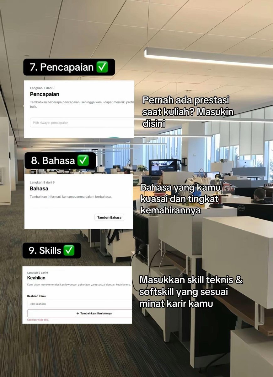 infolokerr_id's tweet photo. 7. Tambahkan pencapaian

Misalnya lomba, beasiswa, penghargaan, atau prestasi akademik maupun non-akademik.

8. Isi kemampuan bahasa

Cantumkan bahasa yang kamu kuasai beserta level kemampuanmu.

9. Lengkapi skills

Masukkan hard skills dan soft skills yang relevan dengan posisi magang yang kamu incar.