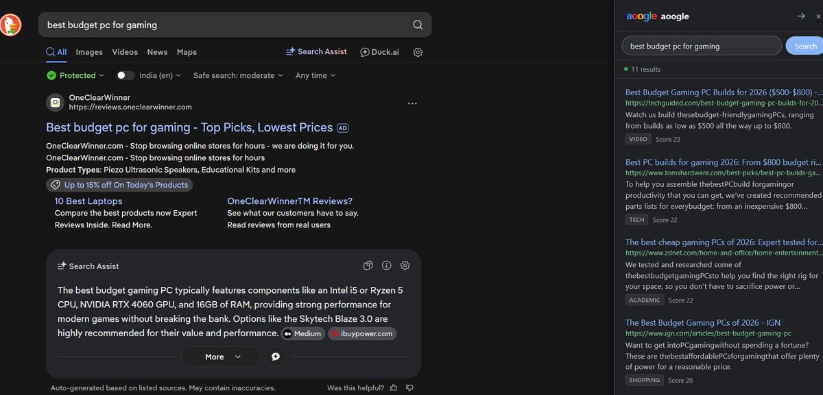 AhilanHQ's tweet photo. aoogle is better agree? 

@DuckDuckGo &amp;&amp; @brave ?? https://t.co/hdEYIVEOxf