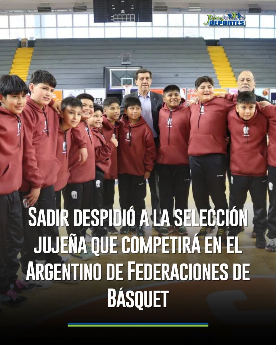 JujuyEnDeporte's tweet photo. 🏀 JUJUY YA JUEGA EL ARGENTINO 
Carlos Sadir despidió a la delegación jujeña que competirá en el Campeonato Argentino de Federaciones de Básquet.

📝 Leé la nota completa 👉 https://t.co/NwlWbxGrh8 https://t.co/KlXfUeiAOl