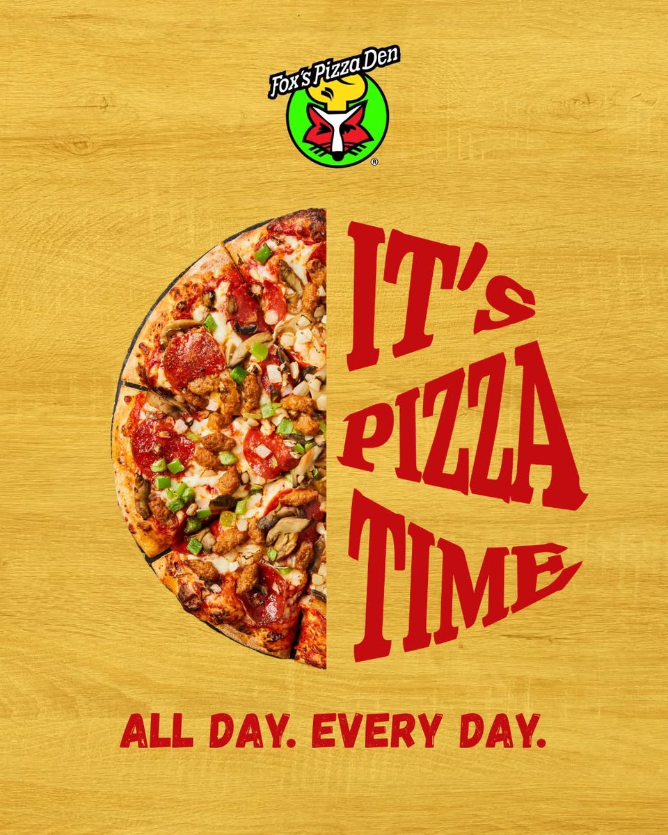 foxsclintonms's tweet photo. Some decisions are tough.
Pizza isn't one of them. 
Whether it's lunch, dinner, or a late-night craving, it's always pizza time at Fox's Pizza Den. Stop by and grab your favorite today! https://t.co/FZcwUkhKF6