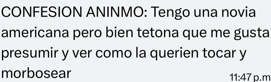 ConfesCornudas's tweet photo. 😈Confesión 😈

CONFESION ANINMO: Tengo una novia americana pero bien tetona que me gusta presumir y ver como la querien tocar y morbosear https://t.co/mu76wbiPtE