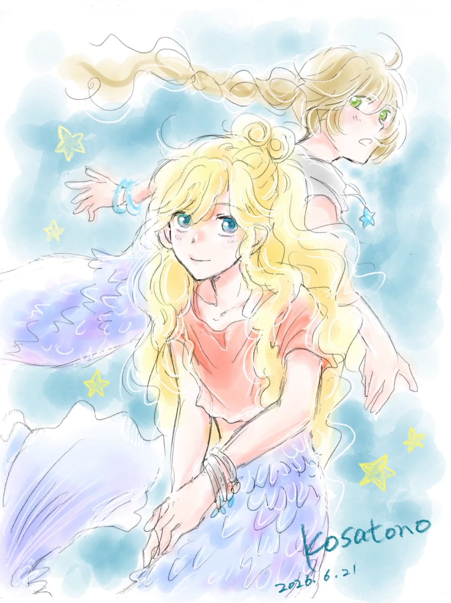 kosatono5030's tweet photo. #今月描いた絵を晒そう
そう言えば、ふた月も晒し損ねてました😗❗️
いつものラフに色塗りのらくがきです😊 https://t.co/gZrGdAPeA6