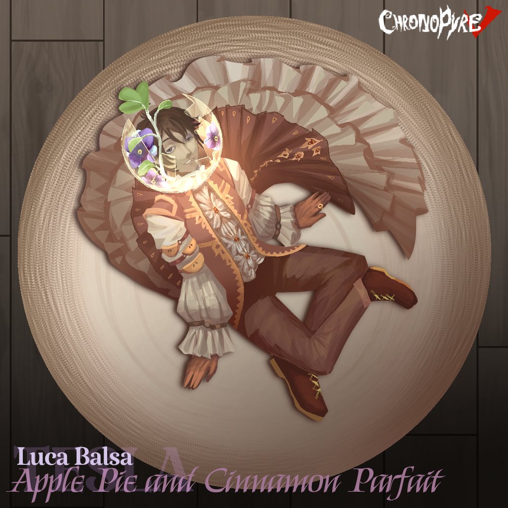 chronopyrev's tweet photo. [June 30th Skin Collection 2026]
Apple Pie and Cinnamon Parfait
.
. 
. 
#Anniv306 #ChronoPyreV #LucaBalsa https://t.co/K784z1Qg3B