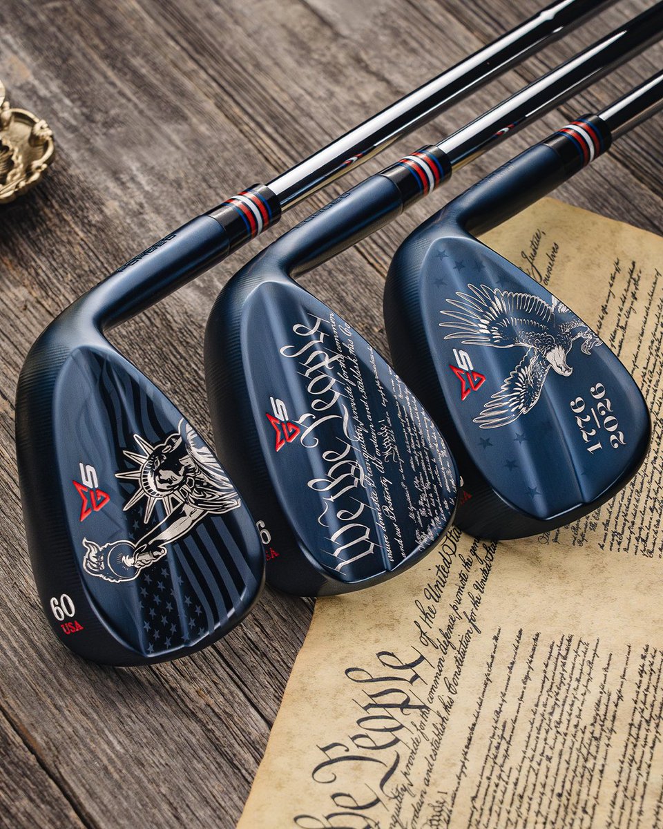 TaylorMadeGolf's tweet photo. For the love of the game. For the love of country.

The Americana 250 Collection honors America's independence with MG5 wedges, Spider ZT, MySymbol golf balls, and headcovers inspired by the stars and stripes. Shop the full collection here: https://t.co/x2qL0R0a6i https://t.co/M1JFpvXC3B