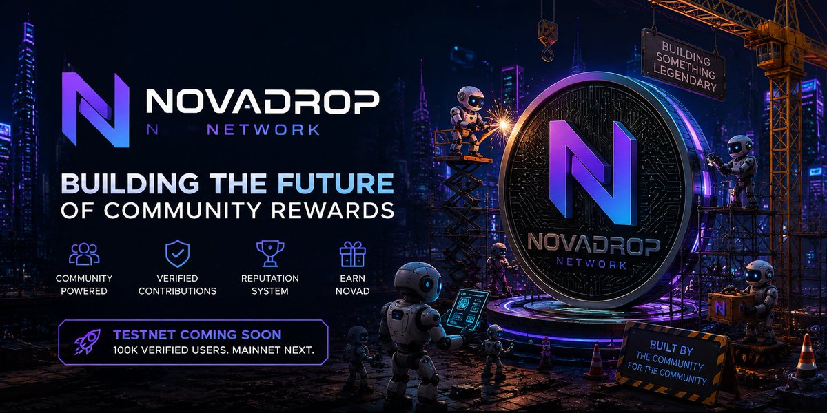NovaDropNetwork's tweet photo. ๐ The journey begins.
NovaDrop Network is building a community-first ecosystem powered by NOVAD on Supra.
This isn't just another token.
It's an ecosystem where real contributions create real value.
โก More announcements soon.
#NovaDrop #NOVAD #Supra #Web3 #Crypto #Airdrop https://t.co/cVObFl6F7k