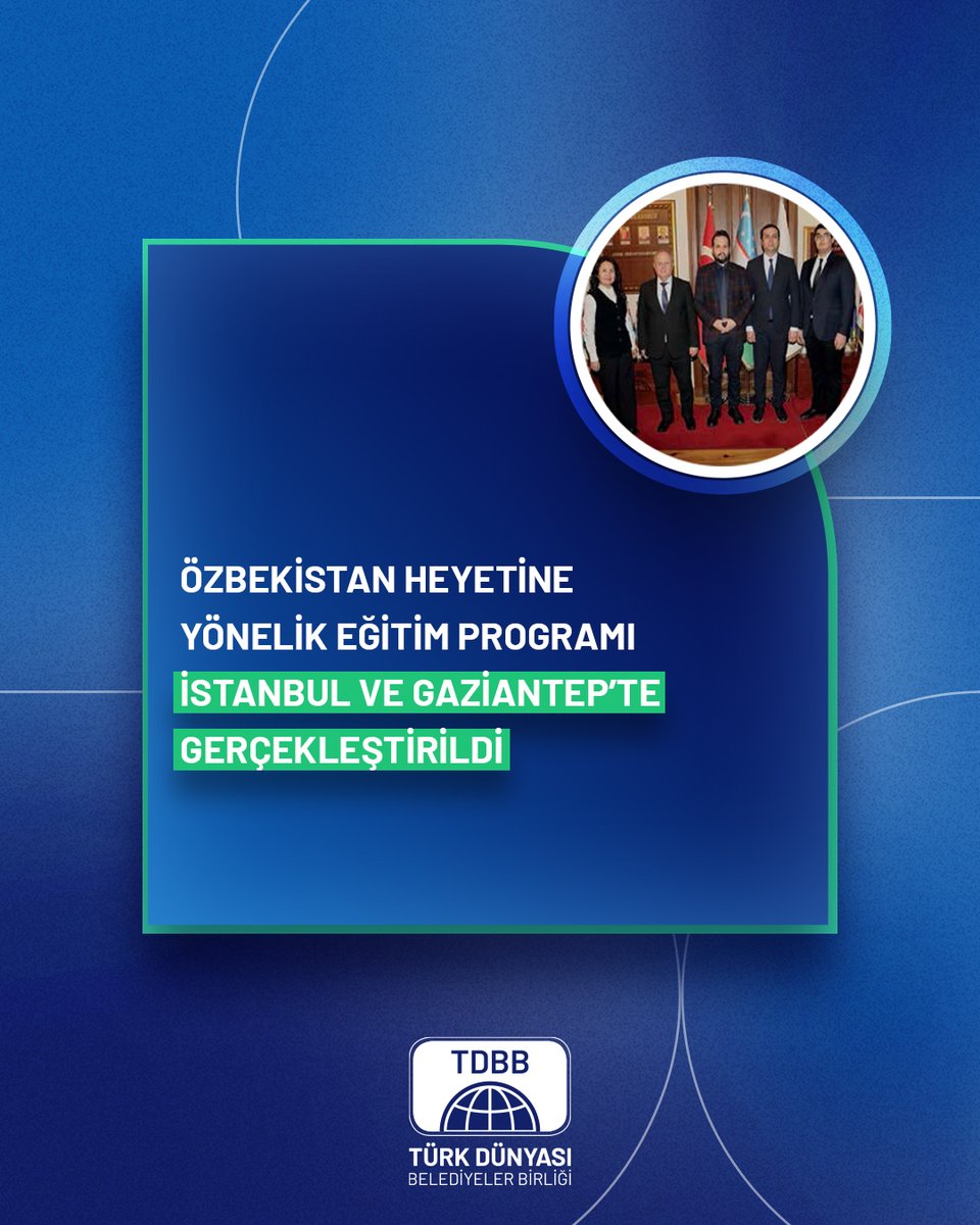 tdbbweb's tweet photo. Türk Dünyası Belediyeler Birliği koordinasyonunda hayata geçirilen program kapsamında; yerel yönetimlerin sosyal destek uygulamaları, belediyecilik tecrübeleri ve iyi uygulama örnekleri ele alındı.
Bilgi ve deneyim paylaşımını güçlendiren bu program, Türk dünyasında yerel yönetimler arasındaki iş birliğinin geliştirilmesine katkıda bulundu.

Under the coordination of the Union of Turkish World Municipalities (TDBB), the program successfully addressed social support implementations, municipal experiences, and best practices of local governments. By reinforcing the exchange of information and expertise, this initiative significantly contributed to fostering collaboration among local authorities across the Turkish world.