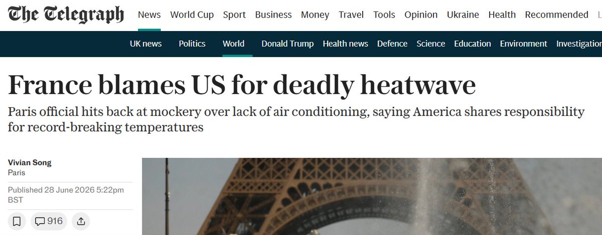 AbhishBanerj's tweet photo. There you go!

France couldn't handle a bit of mockery over the heatwave.

Their govt officials are lashing out at anyone who points it out

And here we Indians are always drowning in shame if an Indian dares to sing a song abroad... https://t.co/Z0TZOT2CHv