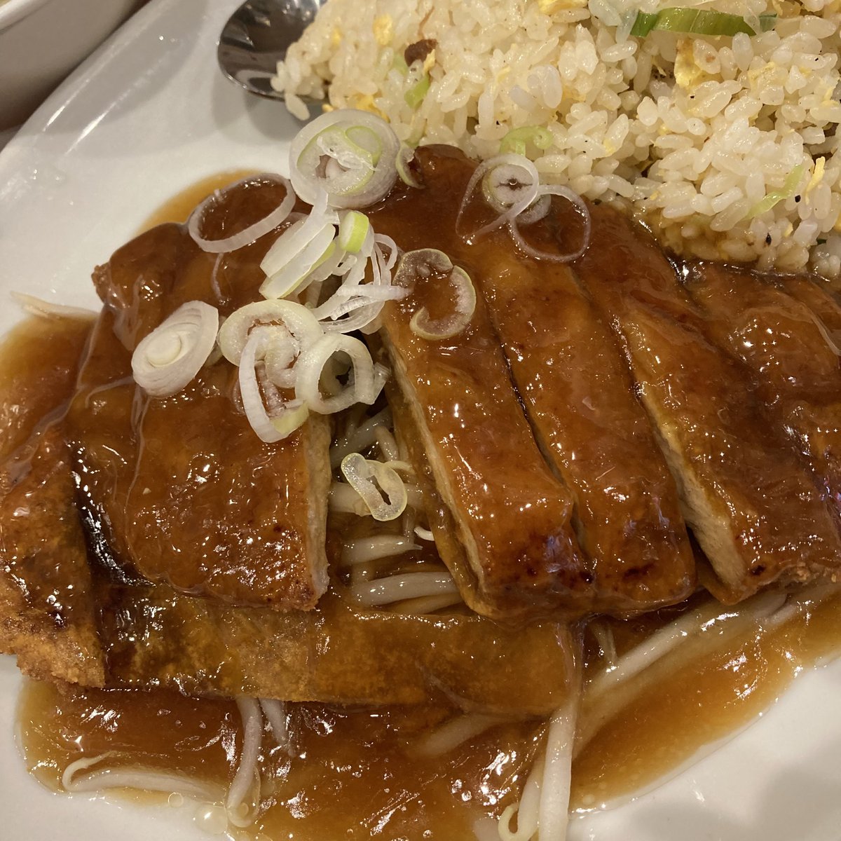 cmyk141's tweet photo. 昨日のカツ丼が美味過ぎた。
腹の悪魔が
『肉と米を捧げろ🌾🥩』と唸る。
#俺は腹が減ってるだけなんだ
所用で来た伊勢佐木町。
#ラーメン黄金伊勢佐木モール店 さんの
パイコーチャーハンで決まりだ。
熱々の餡で口が火傷しそう。
肉と米と脂で悪霊退散。
今日もご馳走様でした😋 https://t.co/boFLik4IaF