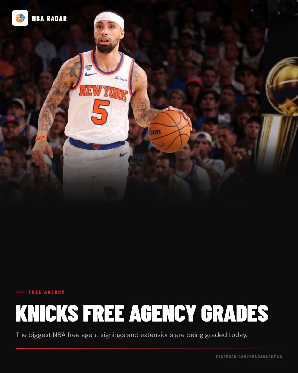 NBA__Radar's tweet photo. The Knicks are handing out massive checks and grading season is officially here. We’re about to see if these moves actually translate to a ring or if it’s just more expensive paper.
#Knicks #NBADraft #FreeAgency https://t.co/yTsywRNi8w