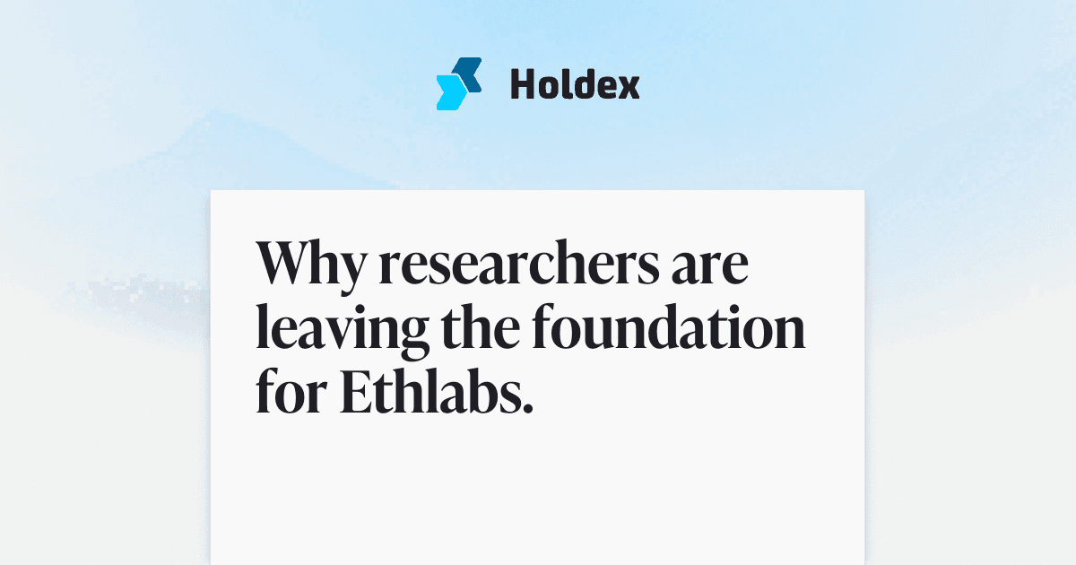 HoldexIo's tweet photo. 1/5 Five researchers left the Ethereum Foundation last week to launch an independent R&amp;D lab called Ethlabs.

The goal: shorten the path from user needs to protocol upgrades with clearer accountability.

Here's why this structural shift matters for founders 👇 https://t.co/B4BKykg2HG