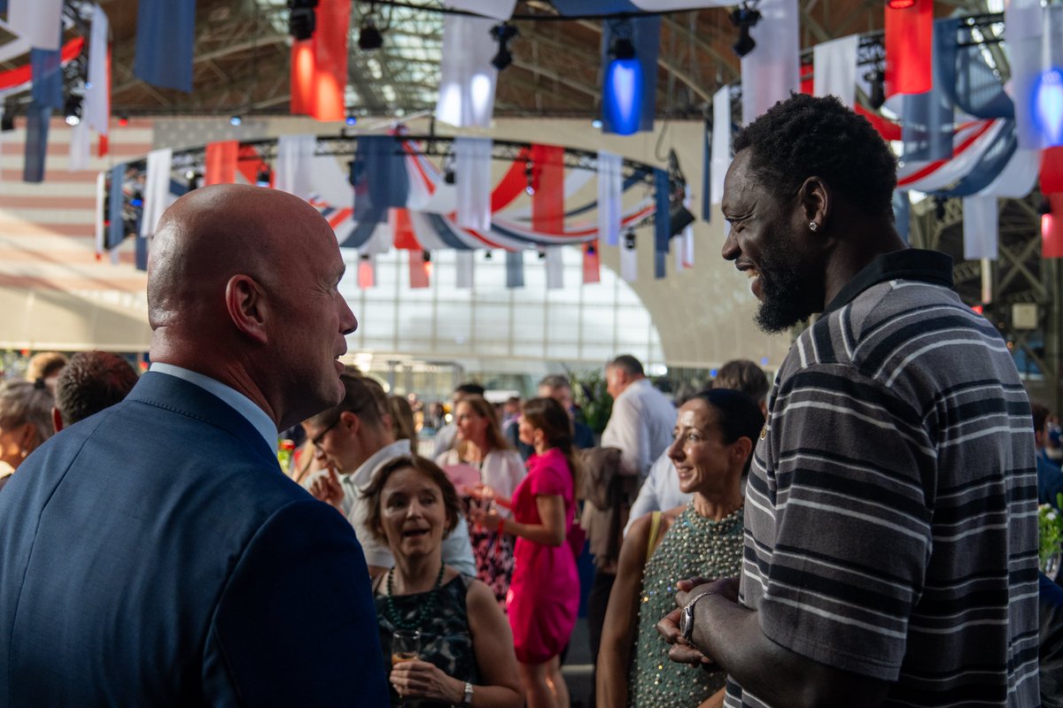 USAmbNATO's tweet photo. Great celebrating #Freedom250 last night with Allies and friends. We are confident that America's best chapters are still ahead. https://t.co/jhGAQyR0QD