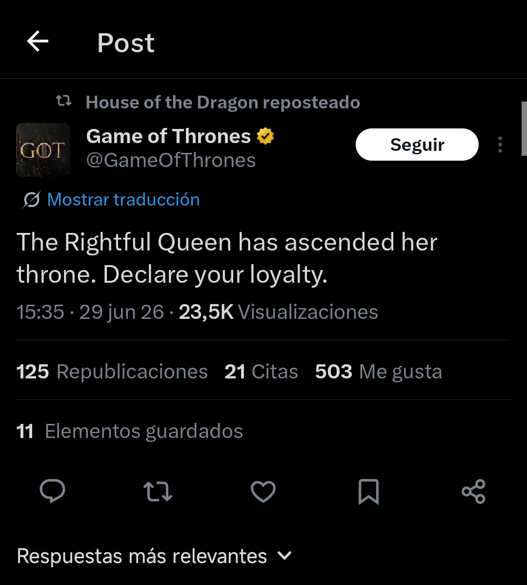 Targ_Nation's tweet photo. even the official accounts said fuck it with the teams bullshit it's rhaenyra or nothing 😭 https://t.co/TeOHmoLy6I
