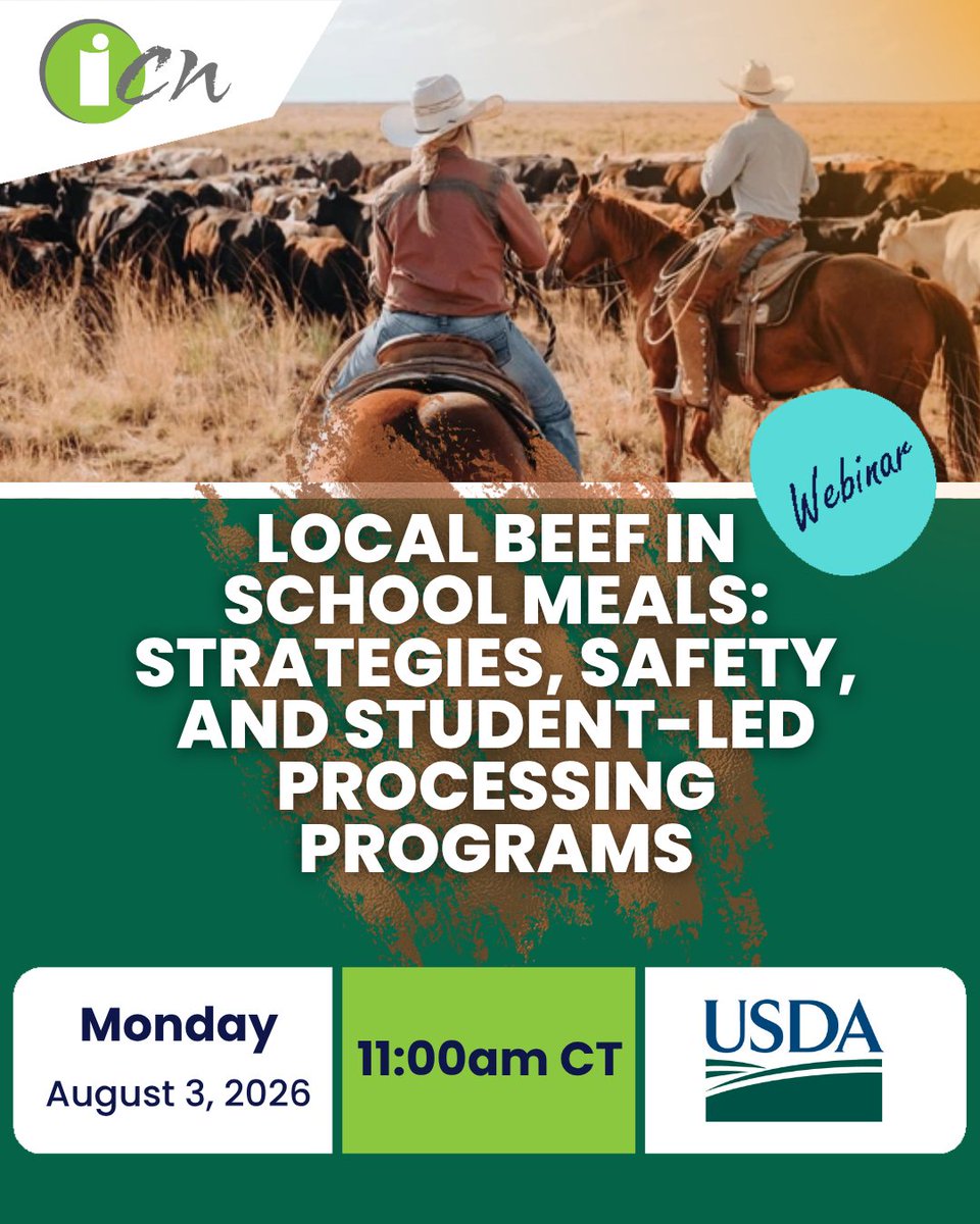 ichildnutrition's tweet photo. Interested in serving local beef in school meals? 🥩 Join the next session of the #USDA Produce Webinar Series: https://t.co/2elY5l2c5u

 #FarmToSchool #SchoolMeals #LocalBeefinSchools #SchoolNutrition #LocalFoods  #ICNWebinar https://t.co/7rqn6yGIYW