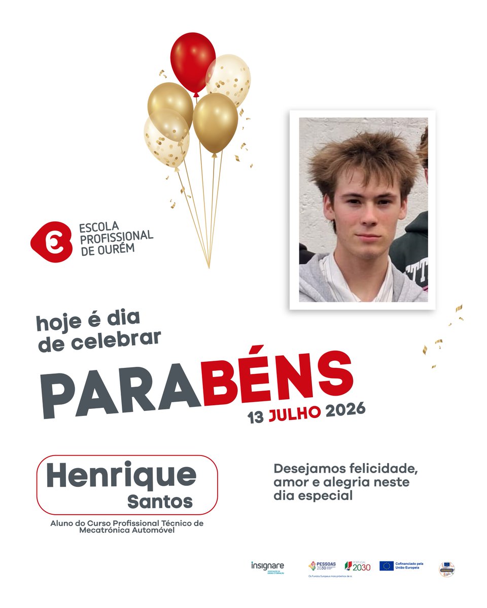 e_p_ourem's tweet photo. Parabéns Henrique Santos🎉
Feliz Aniversário! 🥳
Que seja um dia repleto de alegria e muitas razões para sorrir, junto daqueles que mais amas. 🌟
.
.
#FelizAniversário #Parabéns #DiaEspecial https://t.co/ljyFL19jIi