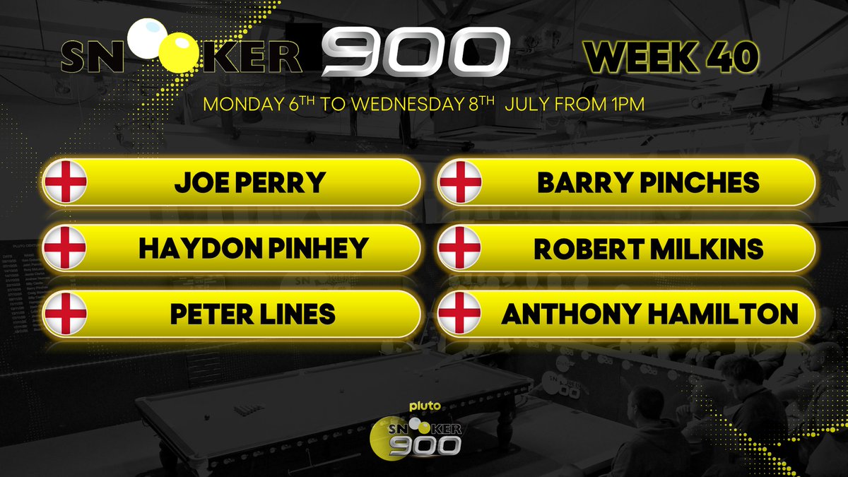 Snookerlegends's tweet photo. Only 1 week to go until we are back on your screens with LIVE snooker 900... Download the @PlutoTV app now, catch up with our archive footage, and join us next week when the live play starts again! https://t.co/LJ8rCD68Nz